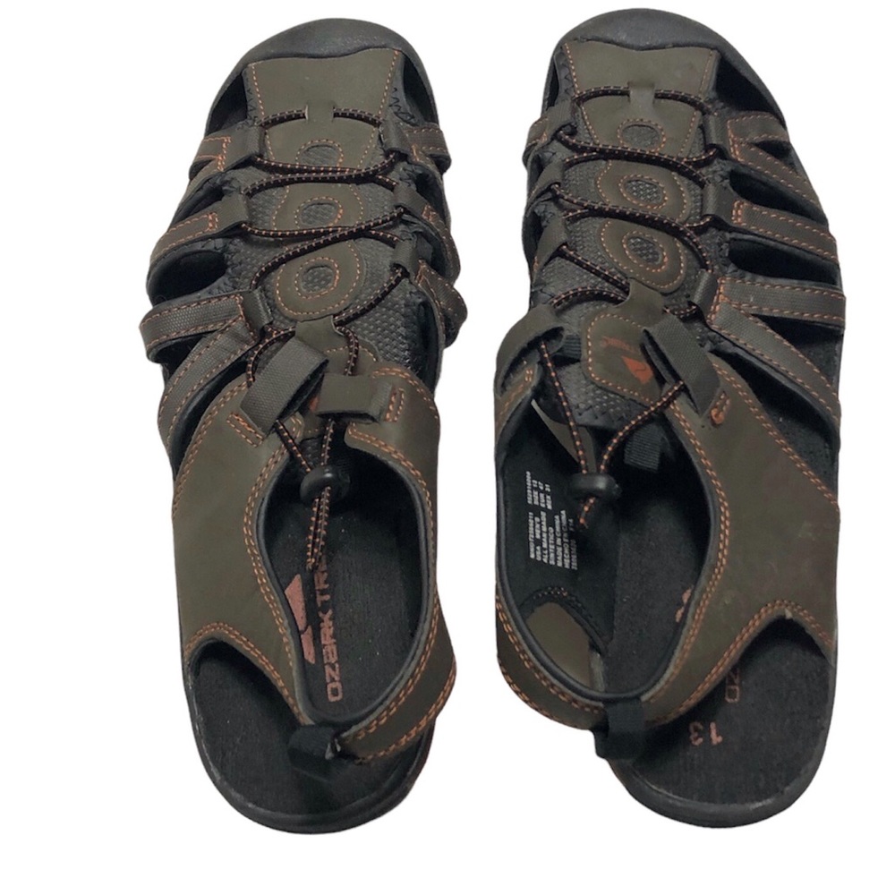 - Ozark Trail Fisherman Sandals closed toe  Men's rubber tip size 13